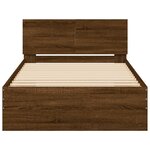 vidaXL Cadre de lit tête de lit et lumières LED chêne marron 100x200cm