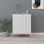 vidaXL Commode Blanc 80x35x101 5 cm Acier