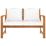 vidaXL Banc de jardin avec coussin crème 120 cm Bois solide d'acacia