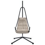 vidaXL Chaise Suspendue avec Support et Coussin Taupe Acier
