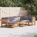 vidaXL Salon de jardin avec coussins 8 Pièces bois massif d'acacia
