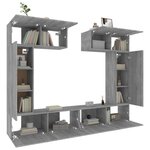 vidaXL Ensemble de meubles TV 6 Pièces Sonoma gris Bois d'ingénierie