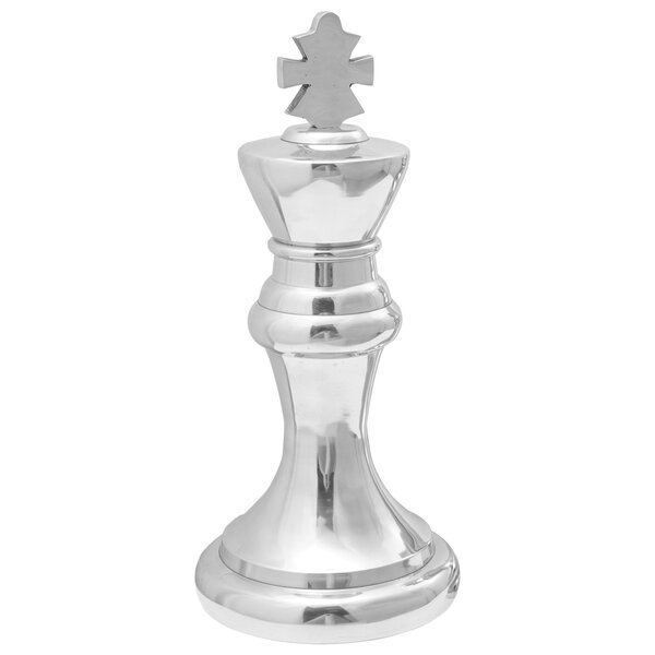 vidaXL Sculptures d'échecs 2 Pièces Argent Aluminium