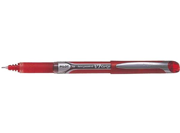 Stylo roller à encre Hi-Tecpoint V7 Grip  rouge x 12 PILOT