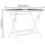 vidaXL Table pliable de jardin Ø 85x75 cm bois massif de teck
