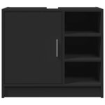 vidaXL Armoire d'évier noir 63x29x55 cm bois d'ingénierie