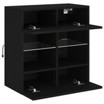 vidaXL Meuble TV mural avec lumières LED noir 58 5x30x60 5 cm