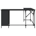 Bureau table poste de travail meuble d'ordinateur informatique étude 141 x 141 x 75 cm bois d'ingénierie noir 02_0023919