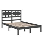 vidaXL Cadre de lit sans matelas gris 150x200 cm bois massif