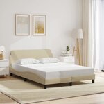vidaXL Cadre de lit sans matelas crème 140x200 cm tissu