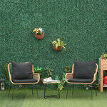 Outsunny Ensemble salon de jardin 3 pièces style exotique 2 fauteuils avec coussins + table basse résine tressée beige métal époxy noir
