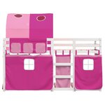 vidaXL Lit superposé avec rideaux rose 75x190 cm bois pin massif