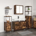 vidaXL Ensemble de meubles de salle de bain 3 pièces en bois d'ingénierie chêne fumé
