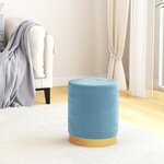 vidaXL Tabouret de rangement rond Bleu clair Velours