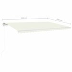 vidaXL Auvent automatique avec capteur de vent et LED 500x300 cm Crème
