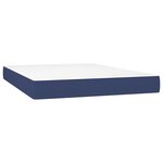 vidaXL Sommier à lattes de lit avec matelas Bleu 140x200 cm Tissu
