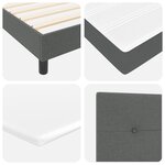 Lit à sommier vidaXL avec matelas gris foncé 90x200 cm en tissu