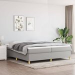vidaXL Cadre de lit sans matelas gris clair 200x200 cm tissu