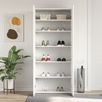 vidaXL Armoire à chaussures Blanche 80x35.5x180 cm Bois d'ingénierie