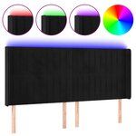 vidaXL Tête de lit à LED Noir 183x16x118/128 cm Velours