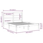 vidaXL Cadre de lit bois massif 135x190 cm double