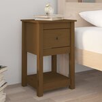vidaXL Table de chevet Marron miel 40x35x61 5 cm Bois de pin solide