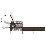 vidaXL Chaise Longue Marron et crème Rattan PE 157 x 55 x 92 cm Pliable
