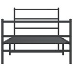 vidaXL Cadre de lit métal sans matelas et pied de lit noir 100x200 cm