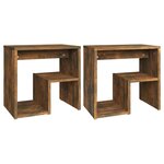 vidaXL Tables de chevet 2 Pièces Chêne fumé 40x30x40 cm Bois d'ingénierie