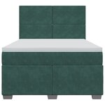 vidaXL Sommier à lattes de lit et matelas Vert foncé 140x190cm Velours