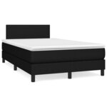 vidaXL Sommier à lattes de lit matelas et LED noir 120x190 cm tissu