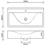 vidaXL Lavabo avec trop-plein 60x46x16 cm Céramique Doré