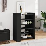 vidaXL Armoire à chaussures noir 74 5x37 5x100 cm bois d'ingénierie