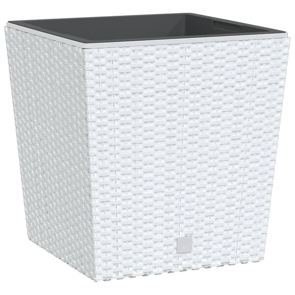 vidaXL Jardinière et intérieur amovible blanc 21 /32 L rotin PP
