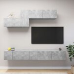 vidaXL Ensemble de meubles TV 6 Pièces Gris béton Bois d'ingénierie