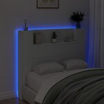 vidaXL Armoire tête de lit avec LED blanc 120x16 5x103 5 cm