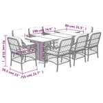vidaXL Ensemble à manger de jardin et coussins 9 Pièces gris clair rotin