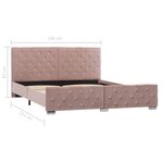 vidaXL Cadre de lit sans matelas Rose Velours 160x200 cm