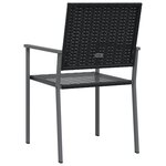 vidaXL Chaises de jardin lot de 2 noir 54x62 5x89 cm résine tressée