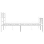 vidaXL Cadre de lit métal avec tête de lit/pied de lit blanc 140x200cm