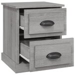 vidaXL Tables de chevet 2 Pièces sonoma gris 39x39x47 5cm bois ingénierie