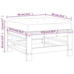 vidaXL Repose-pied de jardin avec coussin bois de pin imprégné