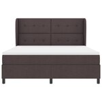 Lit box spring vidaXL avec matelas en marron foncé  180x200 cm  tissu