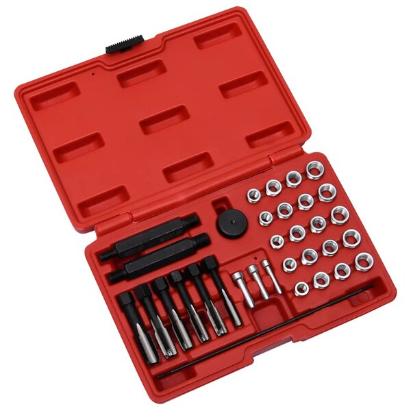 Vidaxl kit de réparation filetage bougie préchauffage 33pcs m8 m10 m12
