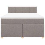 vidaXL Sommier à lattes de lit avec matelas Taupe 140x190 cm Tissu