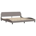 vidaXL Lit avec matelas taupe 200x200 cm tissu