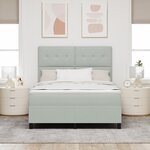 Lit Box Spring vidaXL avec Matelas Gris clair 160x200 cm Velours