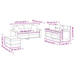 vidaXL Ensemble de canapés 3 Pièces avec coussins Crème Tissu microfibre