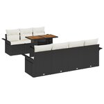 Ensemble de Canapé de Jardin de 8 Pièces avec Coussins en Poly Rattan Noir