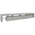 vidaXL Meuble TV avec lumières LED Gris béton 260x36 5x40 cm